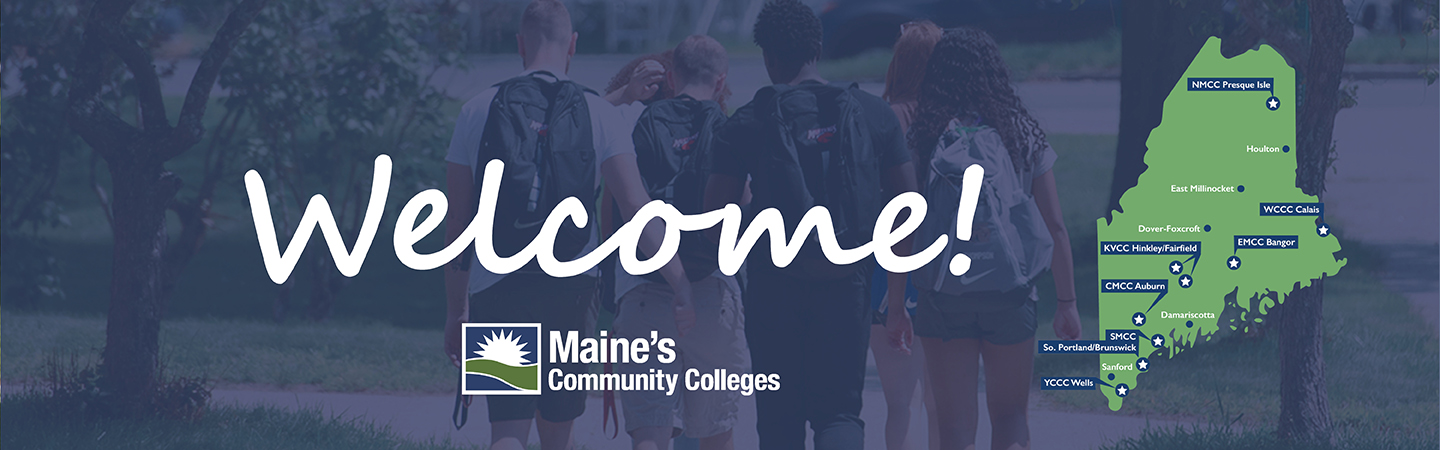 Image welcoming students to Maine's community colleges